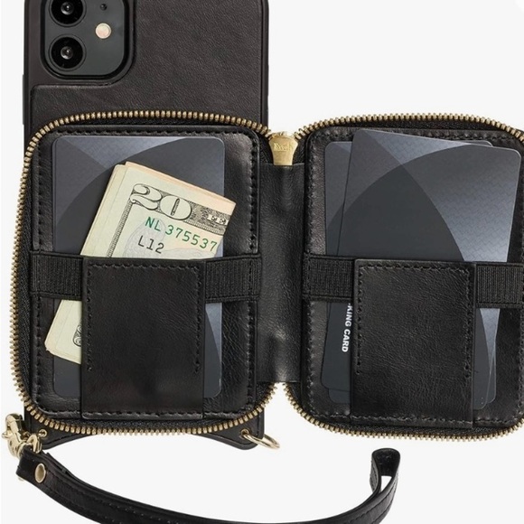New iPhone 11 Pro Max Wilken Leather iPhone Crossbody Phone Case with Wallet - Picture 5 of 14